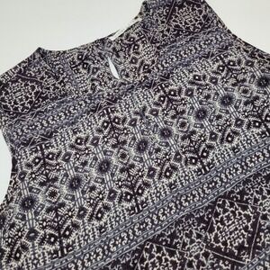 VIOLET + CLAIRE Sleeveless Brown Cream Geometric Flowy BLOUSE‎ TOP, Sz 2X